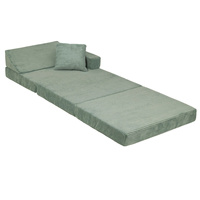 KiddyMoon Kindersessel aus Schaumstoff Sessel für Kinder Kinderzimmer Faltmatratze Relaxsessel Kuschelsessel, grün, Kindersofa mit Kissen