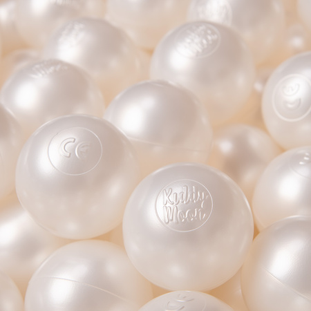 KiddyMoon Kinder Bälle für Bällebad Baby Plastikbälle Spielbälle ∅6cm Made in EU, perle, 300 Bälle/6cm