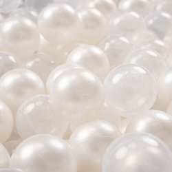 KiddyMoon Kinder Bälle für Bällebad Baby Plastikbälle Spielbälle ∅6cm Made in EU, perle/transparent, 500 Bälle/6cm