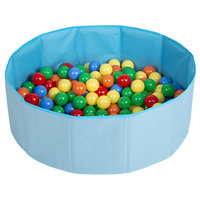 Faltbare Bällebad mit Bälle für Kinder Spielbad, blau:gelb/grün/blau/rot/orange, 300 Bälle