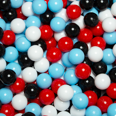 Bällebad Bällepool für Baby Kinder mit 200 bunten Bällen Rund, hellgrau: schwarz/weiß/rot/babyblue, 90x30cm/200 Bälle