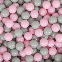 KiddyMoon Kinder Bälle für Bällebad Baby Spielbälle Plastikbälle ∅7cm Made in EU, puderrosa/grüngrau, 200 Bälle/7cm