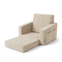 KiddyMoon Klappbarer Kindersessel aus Schaumstoff Kindersofa, beige, UNI