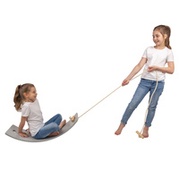 KiddyMoon Balance Board Holz Balancebrett Kinder Gleichgewicht Montessori BB-004, Natürlich, Brett