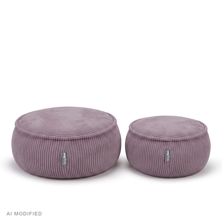 KiddyMoon Kinderpouf aus Schaumstoff mit abnehmbarem Bezug, violett, M