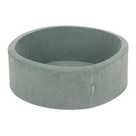 KiddyMoon Bällebad Kinder Schaumstoff Mit Bälle Für Baby ab 1 Jahr, grün: pastellblau/pastellgelb/weiß/minze/puderrosa, 90x30cm/200 Bälle