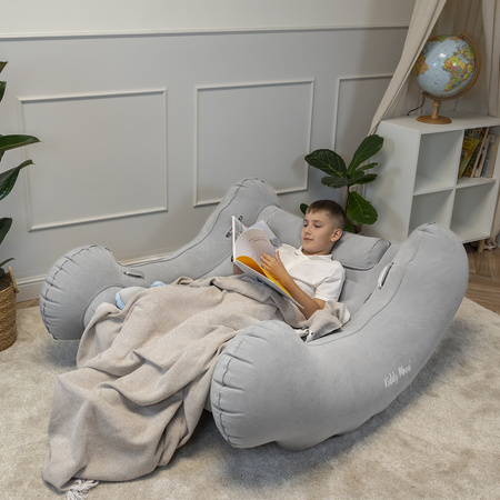 KiddyMoon Sensorischer Stuhl Rocker Für Kinder Sensorische Wippe Mit Pumpe, Grau, L