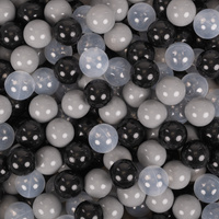 KiddyMoon Kinder Bälle für Bällebad Baby Spielbälle Plastikbälle ∅7cm Made in EU, schwarz/grau/transparent, 700 Bälle/7cm