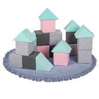 KiddyMoon Spielmatte für Kinder Aus Schaumstoff Montessori Weiche Kindermatte Babymatte Baby Spieldecke Krabbelmatte Schaumstoffmatte Spielzeug Teppich, Hergestellt In EU, eisblau, L