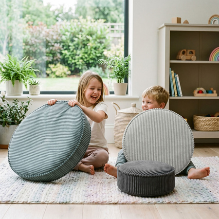 KiddyMoon 3-Teilige Schaumstoff Elements für Kinder Kinderzimmer-Accessoire, ciemnoszary-jasnoszary-zielony