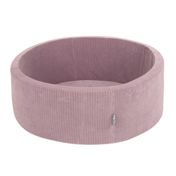 KiddyMoon Bällebad Kinder Schaumstoff Mit Bälle Für Baby ab 1 Jahr, violett: pastellbeige/weiß/perle, 90x30cm/200 Bälle