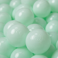 KiddyMoon Kinder Bälle für Bällebad Baby Plastikbälle Spielbälle ∅6cm Made in EU, mint, 300 Bälle/6cm