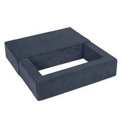 KiddyMoon Kindersofa und Bällen Für Kinder Weiches Schaumstoff-Sofa Leich Modulares Sofa Vielseitig Abnehmbarer Bezug Perfekt für Spiel Lernen und Entspannung, dunkelblau: pastellblau/pastellgelb/weiß/minze/puderrosa, Sofa + 100 Bälle