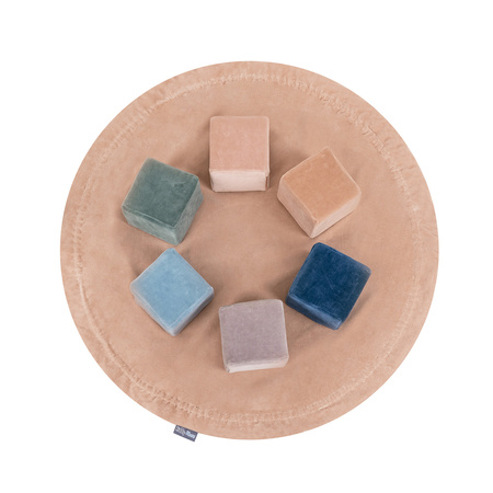 MW-105V-51 KiddyMoon Matte und Sack für Balle und Spielzeuge 2in1 mit Kordelzug, wüstenrosa: pastellbeige/lachsfarben/weiß, XL/100 Bälle
