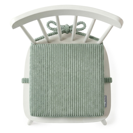 KiddyMoon Sitzerhöhung Für Kinder, Sitzkissen Für Kinderstuhl Mit 10 Cm Höhe, Waschbarem Bezug Und Bindebändern, grün, 33x33x10