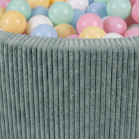 KiddyMoon Bällebad für Kinder aus Schaumstoff, 90 x 30 cm, weicher Rippbezug, abnehmbarer Bezug, weiches und sicheres Spielzeug, waschbar, Grün: Pastellblau/Pastellgelb/Weiß/Minze/Puderrosa, 90 x 30 cm 200 Bälle