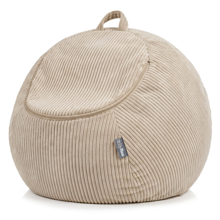 KiddyMoon Sitzsack für Kinder 2-in-1 Spielzeug Aufbewahrung 80x80x50cm, Beige