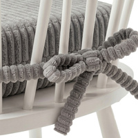 KiddyMoon Sitzerhöhung Für Kinder, Sitzkissen Für Kinderstuhl Mit 10 Cm Höhe, Waschbarem Bezug Und Bindebändern, dunkelgrau, 33x33x10