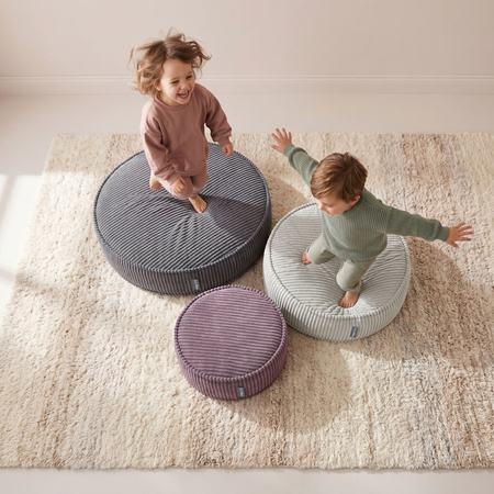 KiddyMoon 3-Teilige Schaumstoff Elements für Kinder Kinderzimmer-Accessoire, fioletowy-jasnoszary-ciemnoszary