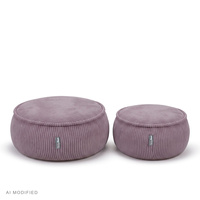 KiddyMoon Kinderpouf aus Schaumstoff mit abnehmbarem Bezug, violett, M
