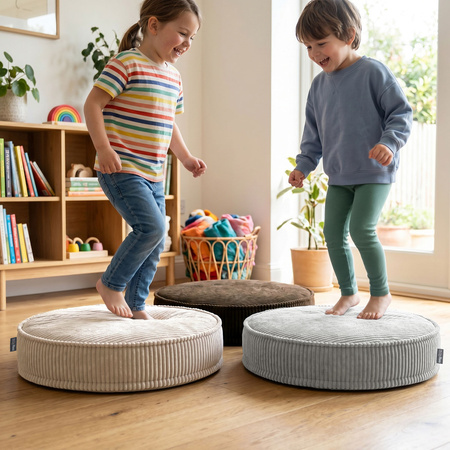KiddyMoon 3-Teilige Schaumstoff Elements für Kinder Kinderzimmer-Accessoire, hellgrau/beige/braun, Mx3