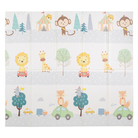KiddyMoon Babymatte Zweiseitige Krabbelmatte Schaumstoffmatte Für Kinder Kindermatte Kindgerechte Muster Spielplatz Entwicklung Sicherer Und Bequemer Ideal Für Drinnen Und Draußen, Orange-Zirkus, 180x200x1cm