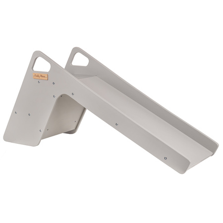 KiddyMoon Kinder Rutsche Aus Holz Stabile Kleinkinderrutsche Multifunktion Montessori, grau, Groß