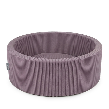 KiddyMoon Bällebad für Kinder aus Schaumstoff, weicher Rippbezug, abnehmbarer Bezug, weiches und sicheres Spielzeug, waschbar, Violett: Ohne Bälle, 90 x 30 cm Ohne Bälle