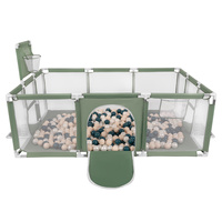 Laufstall Baby Großer Spielplatz mit Bällen Laufgitter für Kinder, grün:dunkeltürkis/pastellbeige/perle, 200 Bällen