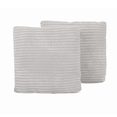 KiddyMoon Kinderkopfkissen 2er Set Kissen 30x30cm Weiches Kinderkissen Für Sofa Oder Kinderzimmer Mit Weicher Struktur, Hellgrau, 2er Pack