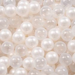 KiddyMoon Kinder Bälle für Bällebad Baby Spielbälle Plastikbälle ∅7cm Made in EU, perle/transparent, 700 Bälle/7cm