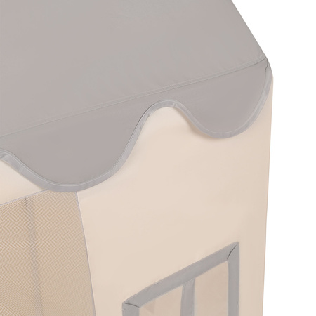 KiddyMoon Kinderzelt Spielhaus Faltbares Für Kinder Spielzelt Strapazierfähiges Material Kinderspielzelt Fördert Kreativität Ideal Für Drinnen Und Draußen Leicht Zu Reinigen, weiß-grau:dunkeltürkis/pastellbeige/grüngrau/lachsfarbe, 300 Bälle