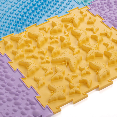 KiddyMoon Sensorik-Puzzlematte für Kinder Therapiematte, mehrfarbig, 9 Stücke