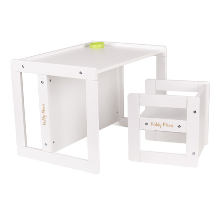 KiddyMoon Kindertisch mit Stuhl Schreibtisch TC-002, weiß