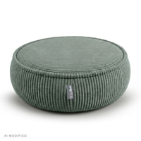 KiddyMoon Kinderpouf aus Schaumstoff mit abnehmbarem Bezug, grün, L