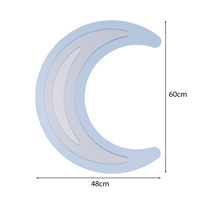 KiddyMoon Wanddekor 3D Wandskulpturen Kinderzimmer Akccessoire Für Kinder Wanddeko, Mond: Blau/Grau, UNI