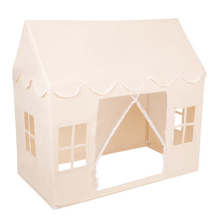 KiddyMoon Spielhaus Kinderzelt Für Kinder Kinderhaus Faltbares Design Kinder Spielzelt Indoor Kreativität Kuschelecke Kinderzelt Perfekt Für Drinnen Und Draußen Kinderzimmer, Naturfarbe:pastellbeige/weiß/gold, 400 Bälle
